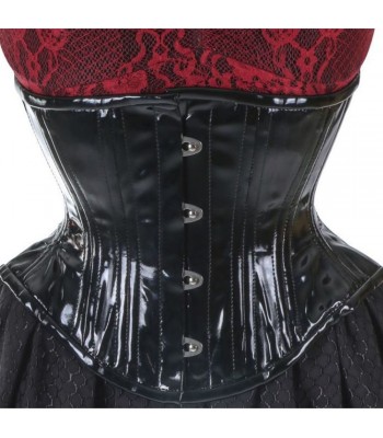 Women Vinyl Steel Boned Corset Waist Cinchers Heavy Duty Shinny Corsets